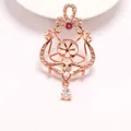 Detailansicht eines roségoldenen Mikro-Pave-Anhänger-Sets für DIY-Perlenschmuck-Zubehör - E7 Spiralstil / Roségold