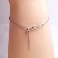 Verstelbare 925 sterling zilveren venetiaanse ketting met een karabijnsluiting - Venetiaanse schakelarmband / 18cm / Witgoud