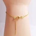 Verstelbare 925 zilveren venetiaanse ketting met schuifkraal en naald - Venetiaanse schakelarmband / 18cm / Goud