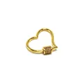 Detailansicht eines goldenen Herz-Schraubverschlusses mit Mikropavé-Kristallen für DIY-Schmuck. - Heart Style (H19 Gold)