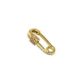 Macro detail of gold safety pin pendant with micro-pave cubic zirconia stones - Safety Pin Style (H6) / Gold Tone