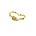 Nahaufnahme des goldenen herzförmigen Schraubverschlusses mit Mikro-Zirkonia-Besatz - Mikro-Pave Herz-Stil (H21 Gold)