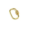 Close-up of a gold-plated oval screw clasp inlaid with micro-pave cubic zirconia stones - Oval Style (H7) / Gold Tone