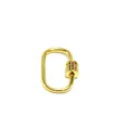 Macro view of gold-plated oval screw clasp connector with colorful zircon stones for DIY - Colorful Oval Style (H9) / Gold Tone