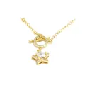 Detail shot of gold OT toggle clasp with a sparkling star pendant and chain link - Star Pendant Style (048 Gold)