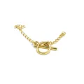 Close-up macro view of a shiny gold OT toggle clasp connector for DIY jewelry making projects - Minimalist Round Style (051 Gold)