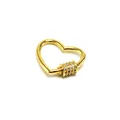 Detailansicht eines goldenen Herz-Schraubverschlusses mit Kristallen für DIY-Schmuckstücke - Klassischer Herz-Stil (H26 Gold)