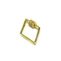 Close-up of a gold-plated rhombus screw clasp with sparkling micro-pave cubic zirconia - Rhombus Style (H13) / Gold Tone