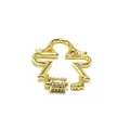 Detailansicht eines vergoldeten Schraubverschlusses mit Zirkonia für DIY-Schmuck. - Humanoid-Stil (H29 Gold)