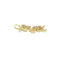 Makro-Detail eines goldenen Angel-Anhängers mit klaren Strasssteinen für DIY-Schmuck - Engel / 21x12mm / Gold