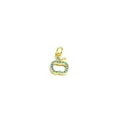 Nahaufnahme eines goldenen Apfelanhängers mit blauen Zirkoniasteinen für DIY-Schmuck - Apfel Stil (0019)