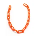 Close-up of bright orange acrylic chain links for punk hip hop jewelry DIY projects - 1m / Bright Orange