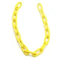 Close-up of yellow chunky chain links in punk hip-hop style for DIY accessories - 1m / Bright Yellow