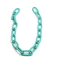 Detailed view of turquoise chunky resin chain links for punk hip hop style DIY jewelry - 1m / Turquoise