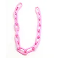 Close-up of vibrant pink acrylic chunky chain links for DIY punk hip hop jewelry - 1m / Bright Pink
