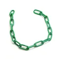 Close-up of green geometric chain links for punk hip hop DIY jewelry accessories - 1m / Green