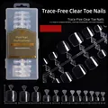 Lot de 240 faux ongles de pieds transparents sans couture avec guide de taille - 240 Unités / Transparent