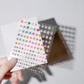 Selbstklebende bunte Nagelhaut-Perlenaufkleber in gemischten Größen zur Deko - Bunte Perle / 128 Stück/Packung / AB-Farbe