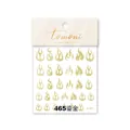 Gold flame nail art stickers with 3D metallic gilding effect for professional manicure - 465 Flame / Gold