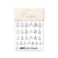 Silver glitter flame nail art stickers sheet with Tomoni brand packaging - 465 Flame / Silver