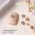 Gold star-shaped nail art charms with sparkling zircons for elegant manicure designs - Star Shape (G543#) / 1 Piece (4.5*4.5mm)