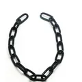 Detail view of black chunky acrylic chain links for DIY punk hip-hop jewelry making - 1m / Black