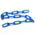 Close-up detail of a bright blue geometric chunky chain link for punk DIY jewelry craft - 1m / Sapphire Blue