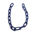 Detailed macro view of dark blue geometric plastic chain links for DIY punk hip-hop jewelry - 1m / Dark Blue