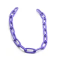 Detail view of a vibrant purple oval link chain for punk and hip hop DIY jewelry crafts - 1m / Purple