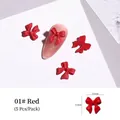 11mm red 3D ribbon bow nail art charms for cute manicure decoration, 5 pieces pack - Resin Bowknot Style A / 5 Pieces (11mm*11mm) / 01#Red
