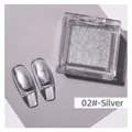 Polvere per unghie a specchio solido argento, colore 02# con effetto metallo - Stile 02 Colore Argento