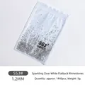 High-quality SS3 1.2mm transparent white flatback rhinestones for nail art, 1440pcs pack - SS3 Style / 1440 Pieces/Pack / Clear