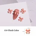 Small 11mm pink bow-shaped resin charms for 3D nail art decoration, set of 5 pieces - Resin Bowknot Style A / 5 Pieces (11mm*11mm) / 03# Nude