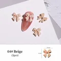 Elegant 3D beige bow nail art charms, 11mm size, set of 5 pieces for DIY manicure - Resin Bowknot Style A / 5 Pieces (11mm*11mm) / Beige