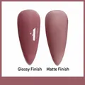 Smalto gel per unghie nude malva con confronto tra finitura lucida e opaca professionale. - Colore Giada di Tendenza (zqyt-k371) / 04# Malva Nude (Effetto Lucido/Opaco)