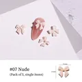 Elegant nude bow nail charms, 11mm size, cute 3D decorations for DIY manicure, pack of 5 - 07# Nude Pink
