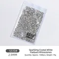 SS10# 2.9mm sparkly clear white flatback rhinestones for nail art jewelry 1440pcs pack - SS10 Style / 1440 Pieces/Pack / Clear