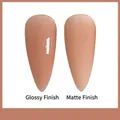 Nude translucent jelly nail gel polish comparing glossy and matte top coat finishes - Trending Jade Color (zqyt-k371) / 06# Rose Nude (Glossy/Matte Effect)