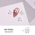 08# White 3D bow-shaped nail art charms, set of 5 pieces for manicure decoration - White
