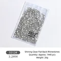 SS12 3.2mm shining transparent white flatback rhinestones for nail art 1440pcs pack - SS12 Style / 1440 Pieces/Pack / Clear