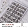 07# Strass à ongles en cristal rectangulaire facetté transparent 14x7mm pack individuel - Style Barre Longue (zqsp0157) / Pièce unique / Transparent