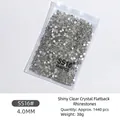 SS16 4.0mm shiny transparent white flatback rhinestones for nail art decoration - SS16 Style / 1440 Pieces/Pack / Clear