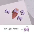 Light purple bow nail art charms for 3D manicures, 12x9mm size, set of 5 pieces - 10# Light Purple