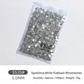 SS20 transparent silver flat-back rhinestones for nail art DIY, 1440pcs bulk pack - SS20 Style / 1440 Pieces/Pack / Clear