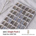 Rectangular multifaceted moonstone crystal nail charm 14x7mm - Long Bar Style (zqsp0157) / Single Piece / Moonlight