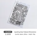 SS30 6.4mm Transparent White Flatback Nail Art Rhinestones Crystals Pack of 288 Pieces - SS30 Style / 288 Pieces/Pack / Clear