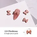 Professional nude 3D bow nail art decorations, 5 pieces pack, 12mm x 9mm size variant - 12# Nude