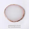 Elegant Japanese resin nail art palette in agate white with decorative gold-plated edges - Round Palette / Agate White