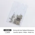 Shimmering SS4 1.5mm AB crystal flatback nail art rhinestones, pack of 1440 pieces - SS4 Style / 1440 Pieces/Pack / AB Iridescent
