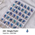 Charm à ongles en cristal bleu en relief, 13x8mm, hétéromorphe, pack individuel - Style Flèche (zqsp0157) / Pièce unique / Couleur AB